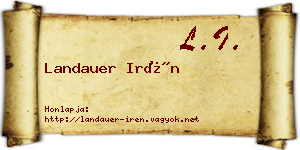 Landauer Irén névjegykártya